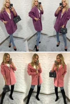 Sweter ALPAKI kurtka WEŁNA MODNE KOLORY oversize