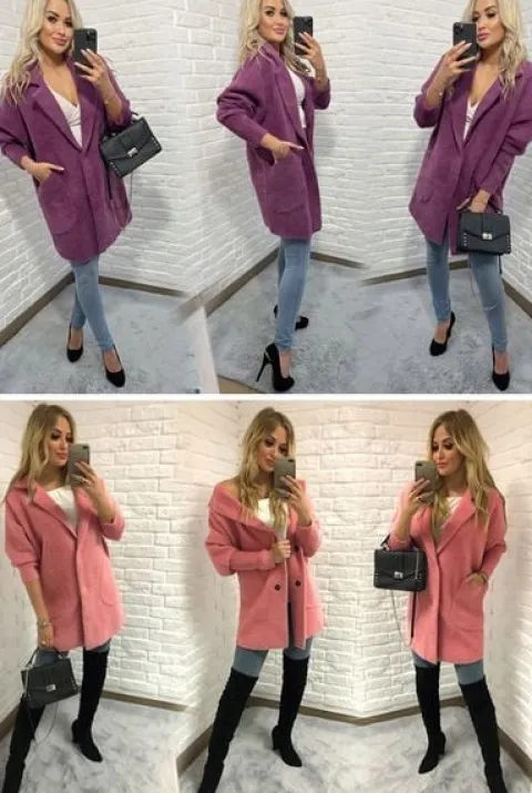 Sweter ALPAKI kurtka WEŁNA MODNE KOLORY oversize