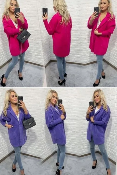 Sweter ALPAKI kurtka WEŁNA MODNE KOLORY oversize