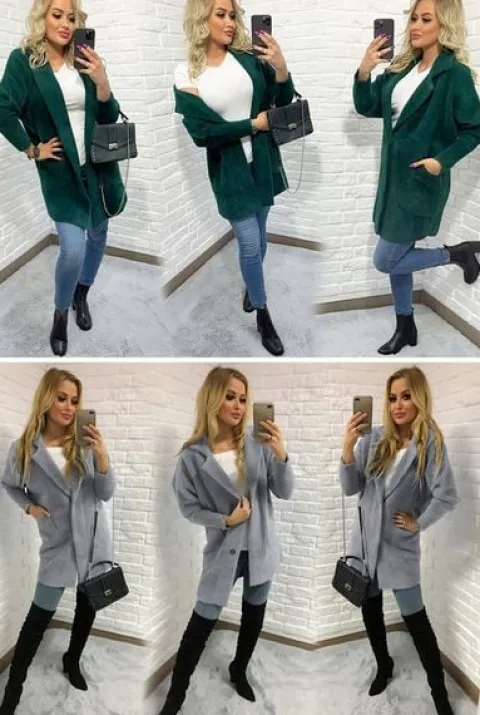 Sweter ALPAKI kurtka WEŁNA MODNE KOLORY oversize
