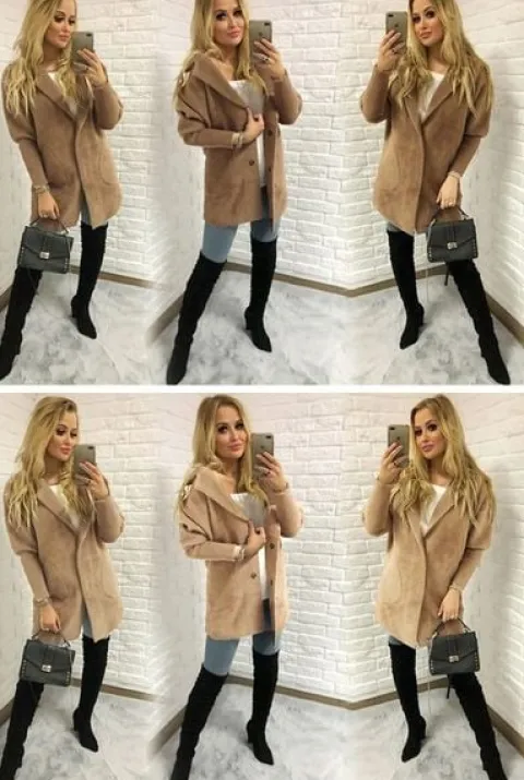 Sweter ALPAKI kurtka WEŁNA MODNE KOLORY oversize