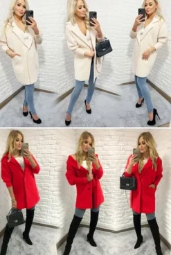 Sweter ALPAKI kurtka WEŁNA MODNE KOLORY oversize