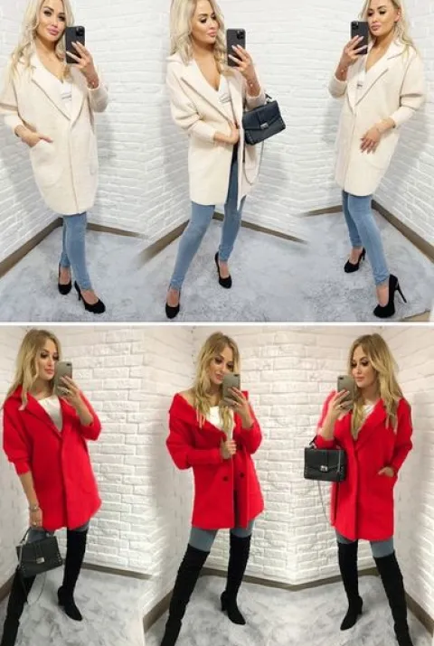 Sweter ALPAKI kurtka WEŁNA MODNE KOLORY oversize