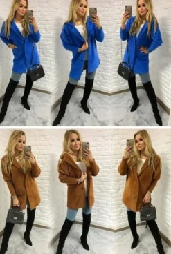 Sweter ALPAKI kurtka WEŁNA MODNE KOLORY oversize