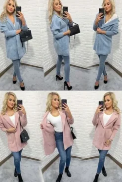 Sweter ALPAKI kurtka WEŁNA MODNE KOLORY oversize