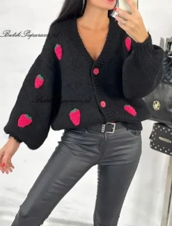 SWETER ROZPINANY OWOCE 3D BEŻ BESTSELLER