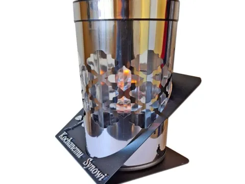 SYN SYNOWI ZNICZ LAMPION SOLARNY SOLAR FOTOWOLTAICZNY TUBA RÓŻA SREBRO