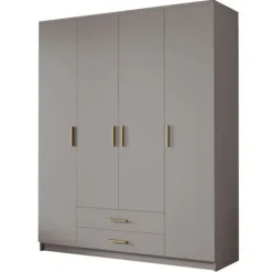 Szafa ADA I 160 cm - pojemna garderoba - KASZMIR+ZŁOTY