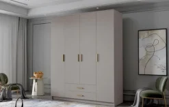 Szafa ADA I 160 cm - pojemna garderoba - KASZMIR+ZŁOTY