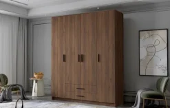 Szafa ADA I 160 cm - pojemna garderoba - ORZECH WARMIA+CZARNY
