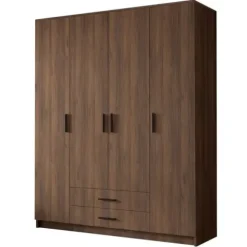 Szafa ADA I 160 cm - pojemna garderoba - ORZECH WARMIA+CZARNY