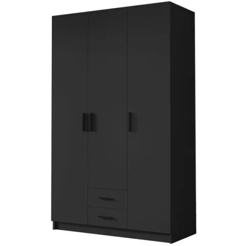 Szafa ADA I 120 cm - pojemna garderoba - CZARNY+CZARNY