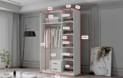 Szafa ADA I 120 cm - pojemna garderoba - ORZECH WARMIA+CZARNY