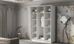 Szafa CALPE I 150 cm-pojemna garderoba-CZARNY+CZARNY