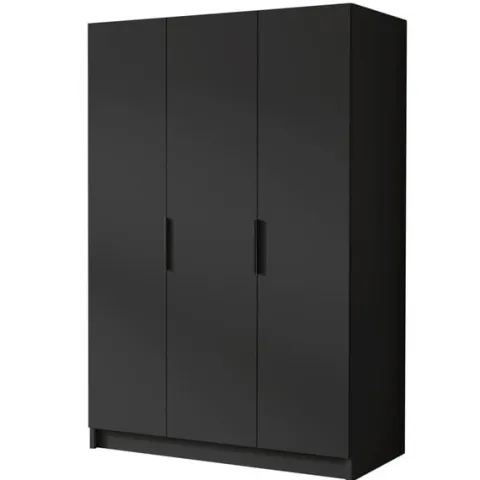 Szafa CALPE I 150 cm-pojemna garderoba-CZARNY+CZARNY