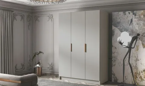 Szafa CALPE I 150 cm-pojemna garderoba-KASZMIR+ZŁOTY