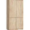 Szafa do sypialni 90 cm 4 drzwi 4 półki - dąb sonoma