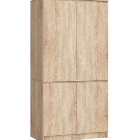 Szafa do sypialni 90 cm 4 drzwi 4 półki - dąb sonoma