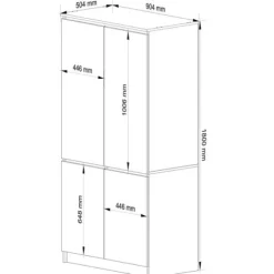 Szafa do sypialni 90 cm 4 drzwi 4 półki - dąb sonoma