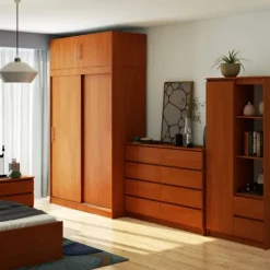 Szafa przesuwna z nadstawką 150 cm 4 drzwi - olcha