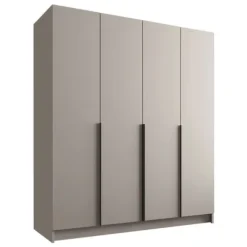 Szafa SANTI I 200 cm-pojemna garderoba-KASZMIR+CZARNY