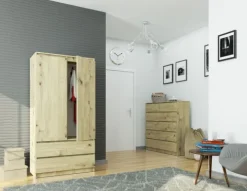 Szafa S 90 cm 2 drzwi 2 szuflady - dąb artisan
