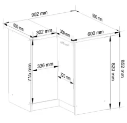 SZAFKA KUCHENNA OLIWIA S 90/90cm + BLAT BIAŁA / BETON