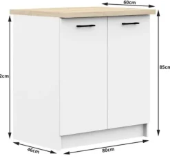 SZAFKA KUCHENNA OLIWIA S 80cm 2D BIAŁA