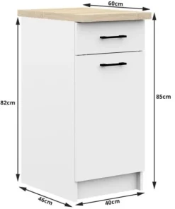 SZAFKA KUCHENNA OLIWIA S 40cm 1D 1S BIAŁA