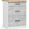 SZAFKA KUCHENNA OLIWIA S 60cm 3S BIAŁA-BETON
