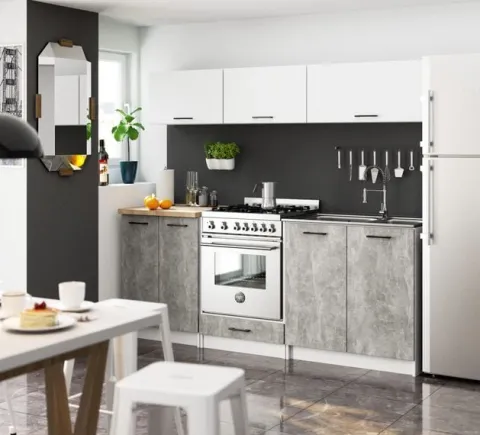 SZAFKA KUCHENNA OLIWIA S 60cm 3S BIAŁA-BETON