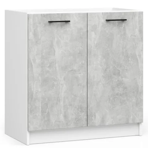 SZAFKA KUCHENNA POD ZLEWOZMYWAK OLIWIA S 80cm BIAŁA-BETON