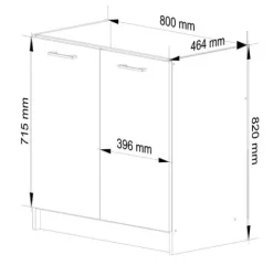 SZAFKA KUCHENNA POD ZLEWOZMYWAK OLIWIA S 80cm BIAŁA-BETON