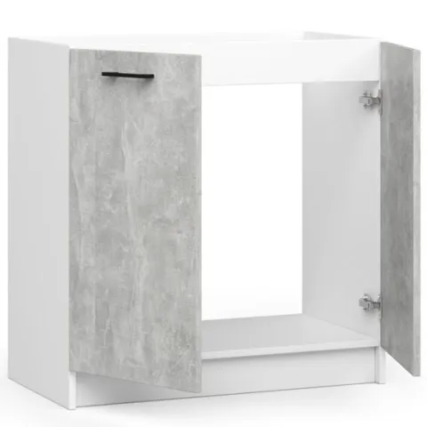 SZAFKA KUCHENNA POD ZLEWOZMYWAK OLIWIA S 80cm BIAŁA-BETON