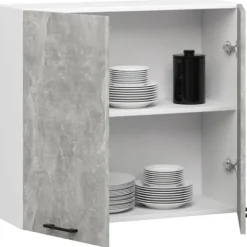 Szafka kuchenna wisząca OLIWIA 80 cm H720 2 drzwi 2 półki - biała beton