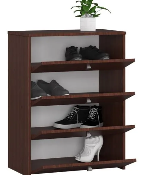 SZAFKA NA BUTY 4 UCHYLNE DRZWICZKI 60 cm WENGE