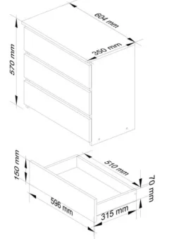 SZAFKA NOCNA CL3 60 cm BIAŁA
