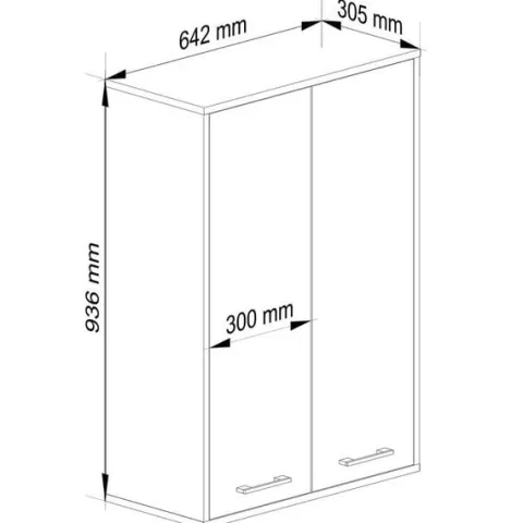 Szafka wisząca łazienkowa FIN 64 cm 2 drzwi 4 półki pojemna - sonoma biała
