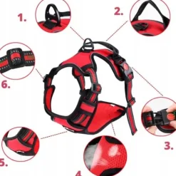 SZELKI BEZUCISKOWE typu GUARD dla psa ELITE L red