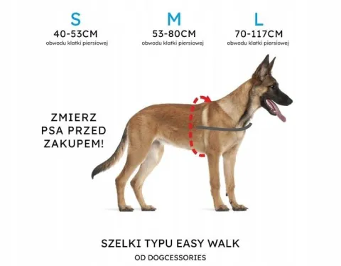 Szelki treningowe dla psa typu easy walk, ODBLASKI