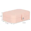 Szkatułka na biżuterię ekoskóra 16x11x5 cm różowy organizer z przegródkami