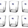 Szklanka do whisky drinków 250 ml kwadratowa bezbarwna komplet 6 sztuk