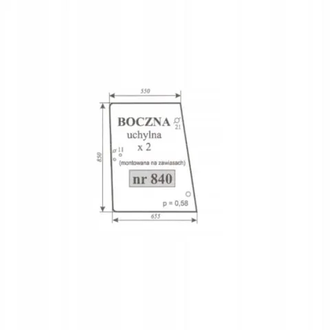 Szyba boczna prawa i lewa Renault kabina TX,TS,TZ, Temis, 839, 7700016530