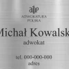 Tabliczka Kancelaria Adwokacka grawerowana grawer