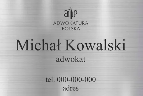 Tabliczka Kancelaria Adwokacka grawerowana grawer