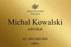 Tabliczka Kancelaria Adwokacka grawerowana grawer