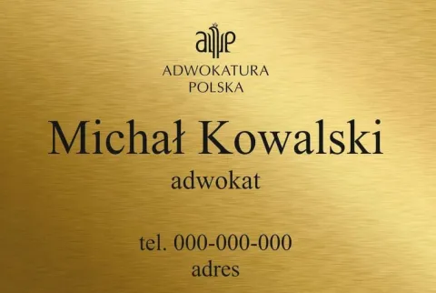 Tabliczka Kancelaria Adwokacka grawerowana grawer