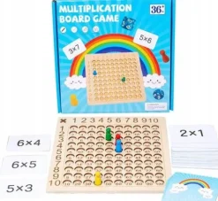 TABLICZKA MNOŻENIA GRA DREWNIANA MONTESSORI DZIECI GRA EDUKACYJNA LOGICZNA