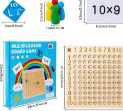 TABLICZKA MNOŻENIA GRA DREWNIANA MONTESSORI DZIECI GRA EDUKACYJNA LOGICZNA