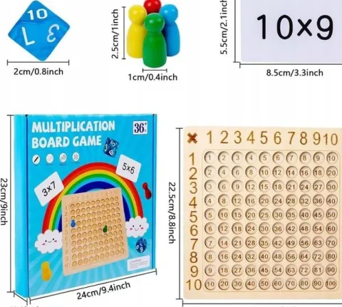 TABLICZKA MNOŻENIA GRA DREWNIANA MONTESSORI DZIECI GRA EDUKACYJNA LOGICZNA